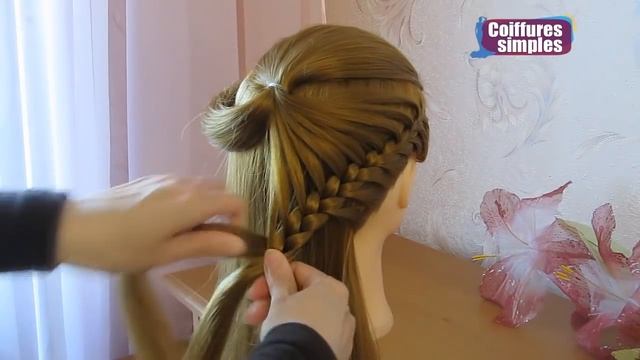 Coiffure cheveux long/mi long ? Coiffure avec tresse facile à faire soi même смотреть онлайн
