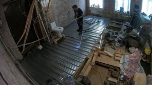 Подготовка к стяжке по профлисту в старом фонде  Time Lapse 16 кв.м.