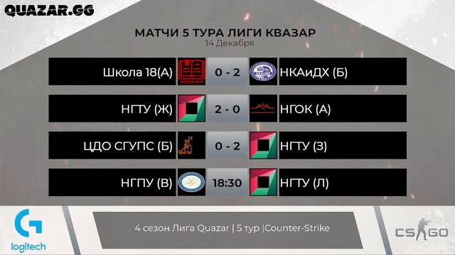 14.12 | Лига QUAZAR | Counter-Strike| 5 тур смотреть онлайн