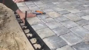 Установка пластикового бордюра PLASTBORD  высотой 58 м