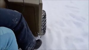 Заднеприводный квадроцикл зимой