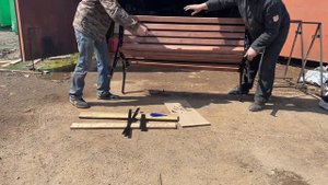 Сборка скамейки Классика с подлокотником