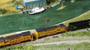 N Scale Coffee Table Railroad Empire, Little Trains Under Glass, transition era model railroad