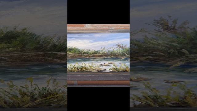 Уточки в камышах. Пленэрная живопись ZhNataly. Картина маслом.