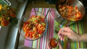 Салат "Дунайский" из зеленых бурых помидор на зиму!