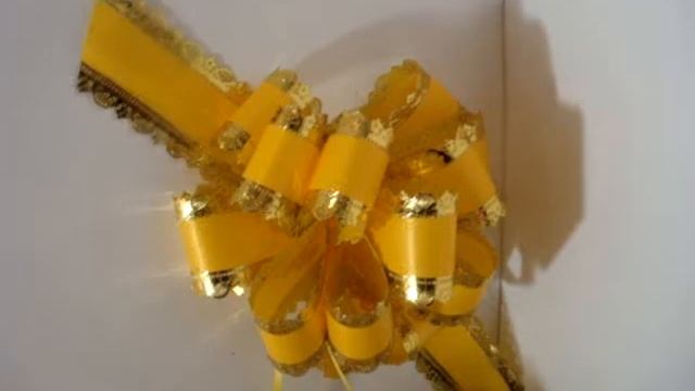 Бант-шар 5см ажурный с золотой полосой арт 1812 Видео №1 смотреть онлайн