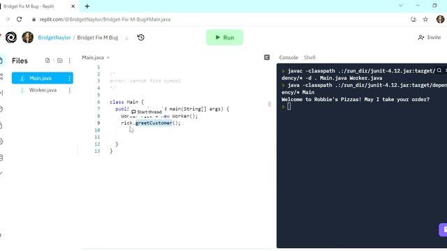 Java: Error: cannot find symbol part2 (methods) смотреть онлайн
