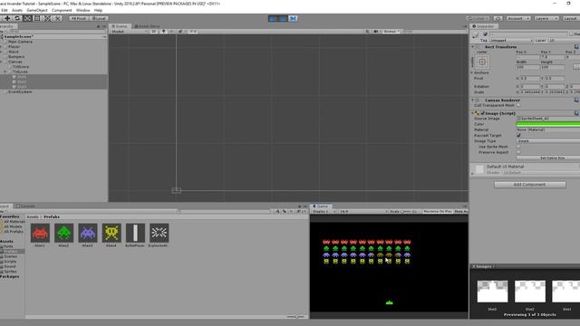 SPACE INVADERS Part.5 - Réaliser un clone de "space Invaders" dans Unity смотреть онлайн