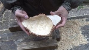 Делаю миску из капа березы.  Процесс. The process of making a wooden bowl of birch burl