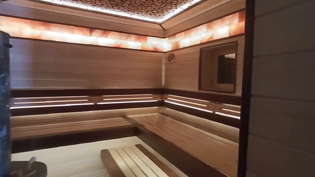 Потолок из можжевельника в бане!