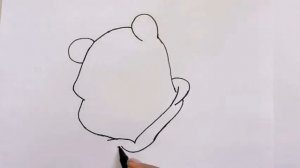 Как нарисовать голову Винни Пуха.