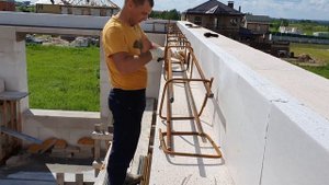 Армопояс под плиты перекрытия часть 1