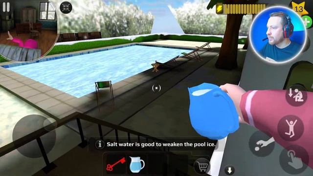 УЧИЛКА НА ЛЬДУ Scary Teacher 3D Бассейн в новый год (новогодняя версия) смотреть онлайн