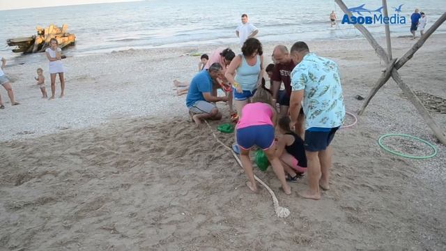 Праздник День Семьи. Веселье на пляже. Пансионат "Степановка-Семейный". Азовское море. смотреть онлайн