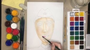 Портрет солдата. 9 мая День Победы. Как нарисовать портрет военного? Как научить ребёнка рисовать?