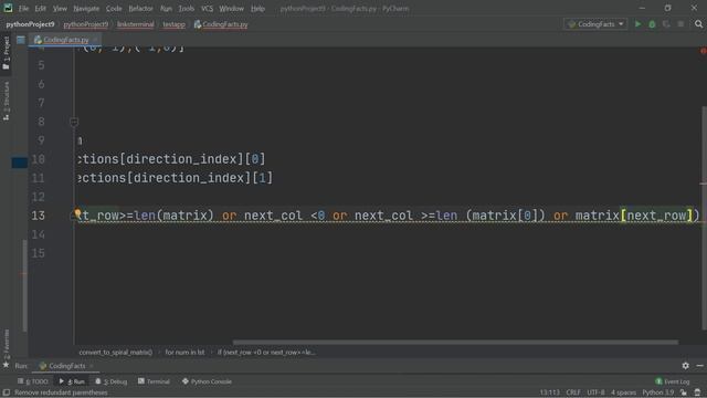 Spiral Matrix | Program 100 | Solutions For Python 100 Exercises | CodingFacts