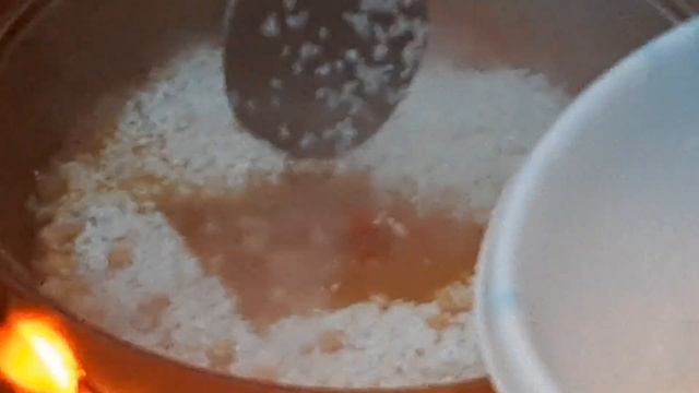 ПЛОВ С ШАМПИНЬОНАМИ в алюминиевом казане на костре