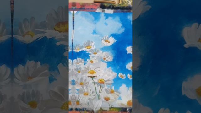 Ромашки гуашью Процесс / Волгоград/ how to draw camomile / gouache смотреть онлайн