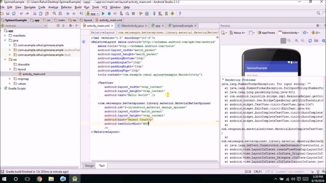 How to create drop down list in Android Studio Spinner Example
