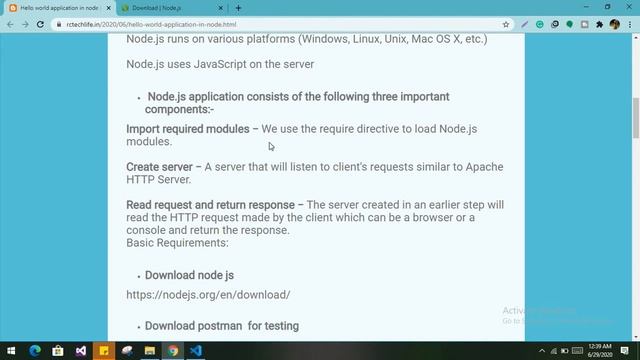 Hello world application in node js | node js tutorial for begineers | #NodeIntroduction   #nodejs
