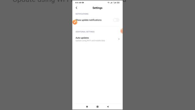 How to auto apps update notification and additional setting