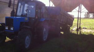 МТЗ 82 1 23/12 с ПВМ,выскакивает 3ПТС-13 кировскую тел егу,общей массой 25 тонн.