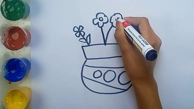 Bolalar uchun Gul vaza rasm chizish/Drawing Flower vase for children/Рисование для детей смотреть онлайн