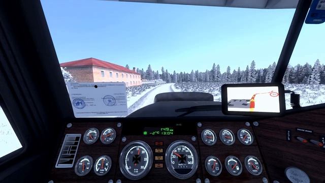 Новогодний рейс 1 января 2022 на Freightliner FLD Drozd в Карелию в Euro Truck Simulator 2 1.43