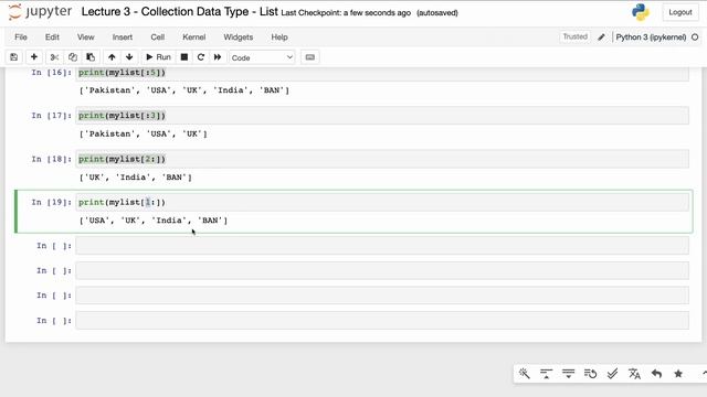 Lecture 3 - Python for Data Science - Lists