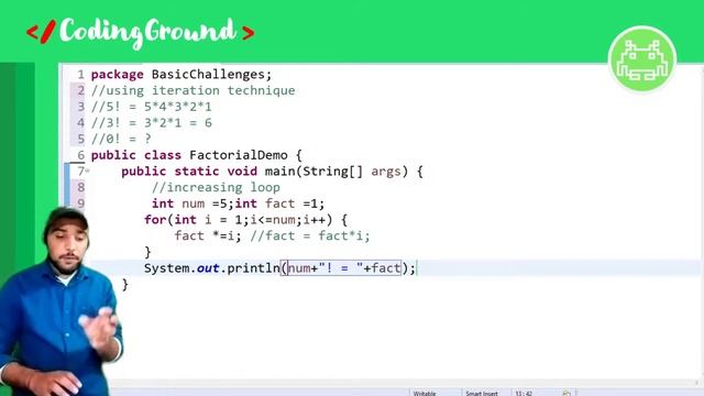 Factorial Program in Java using Loop | Find factorial of a number in Java