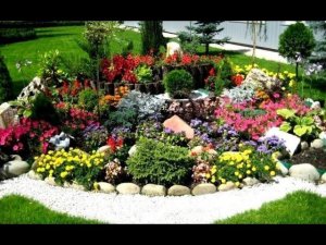 Каменный Дизайн Клумба на даче из камней своими руками