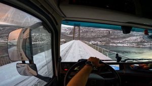 Norway 4K60 POV Winter Volvo Truck Driving Skarberget- Ballangen New camera position!! Drive and fl