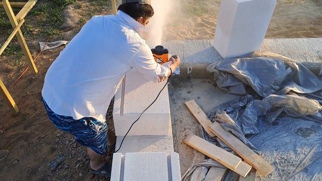 Штробы в газобетоне фрезером