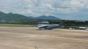 Airbus A380 landing at U-tapao airport