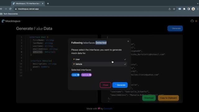 Mocktopus | TypeScript Interface Mock Data Generator