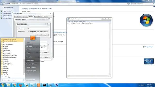 How to Add Python Path to Environment Variables in Windows 7 || Tamil
