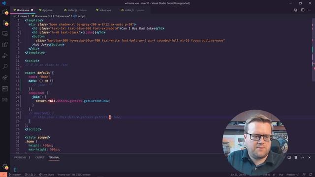 LEARN VUEX IN 15 MINUTES (VUE.JS STATE MANAGEMENT) FOR 2020 // DAD JOKE GENERATOR APP -VUEX TUTORIA