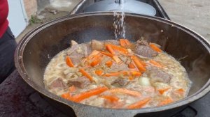 Плов в Казане на Костре. Все секреты приготовления от А до Я.