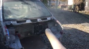 Пескоструй и антикор авто Fiat Scudo. Часть 3. Пескоструйная обработка днища.