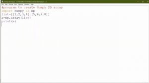 Working with Numpy Two Dimensional Array in Python |Numpy Tutorial# Computer science| IP|11th |12th