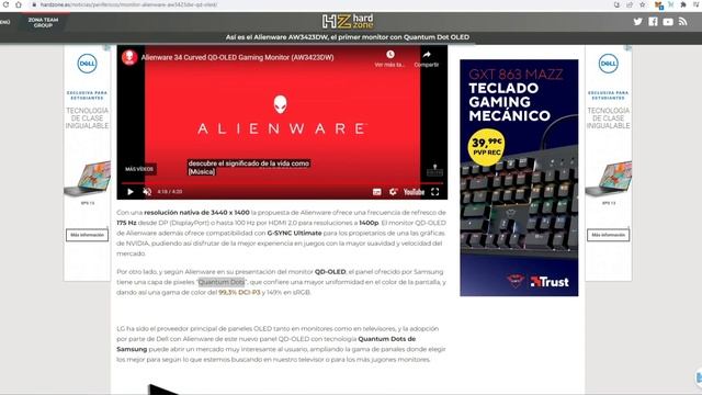 DELL ALIENWARE AW3423DW, PRIMER MONITOR CON QUANTUM DOT OLED, NUEVO TOPE DE GAMA DE ALIENWARE смотреть онлайн