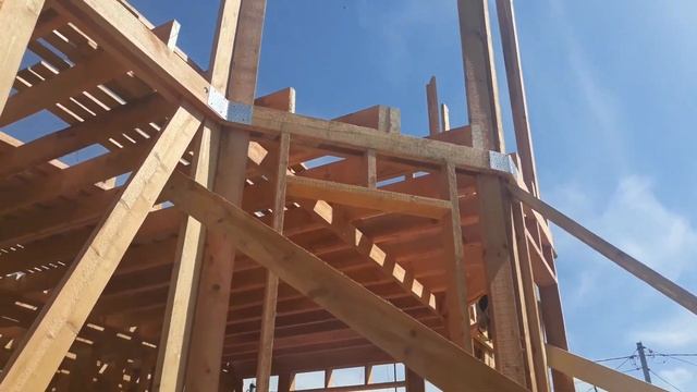 Сборка каркаса. Оконный проем. Эркер. Балки перекрытия. Каркасный дом смотреть онлайн