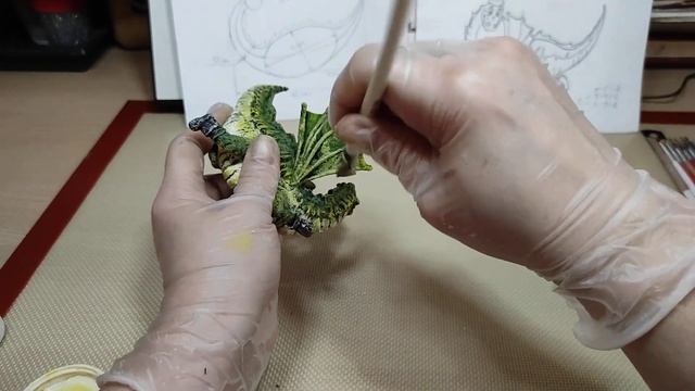 ?Ватная игрушка. ДРАКОША МЛАДШЕНЬКИЙ . Урок 10. Тонировка. Роспись. смотреть онлайн