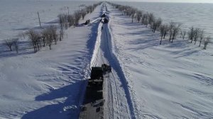 Расчистка дорог в Палласовском районе Волгоградской области от снега.
