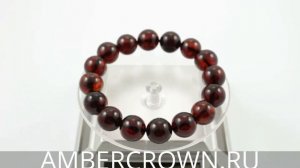 Браслет в форме шара из натурального балтийского формованного янтаря вишневого цвета