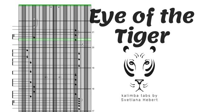 Eye of the Tiger (Survivor) - 21 keys kalimba tabs in C major
