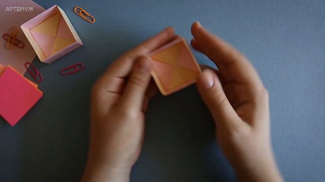 Модульная оригами коробочка • Коробка для мелочей из бумаги без клея • Origami Box Back To School