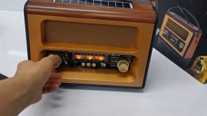 GOLON Radio FM RX-BT88SQ Retro Vintage Bluetooth Radio Speaker with Solar Rechargeable