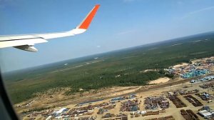 Взлет А320 с полосы Нового Уренгоя. ЯМАЛ 23.07.2018