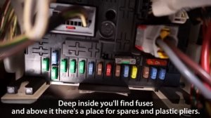 Where are fuses and OBD port in Citroen C4 (fusebox location, on-board diagnostics)